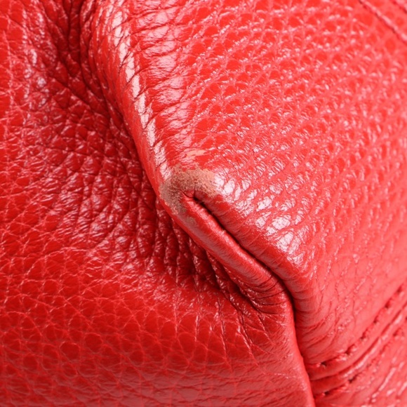 Burberry Red Embossed Hobo With Chain Strap - Picture 11 of 13